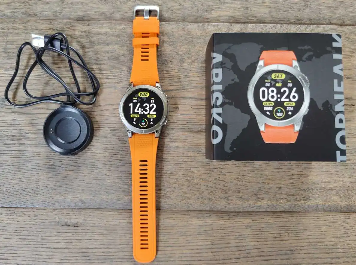 Abisko Tornfalk hardloophorloge unboxing met oplader en doos (GPSExperts.nl test)