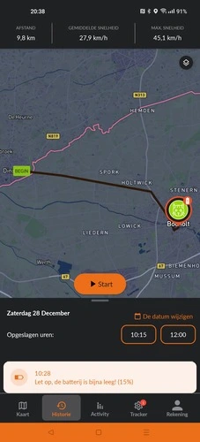 Weenect XS kat app map (GPSExperts.nl test)
