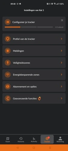 Weenect XS kat app met instellingen (GPSExperts.nl test)