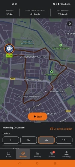 Weenect XT honden tracker app map met afstand (GPSExperts.nl test)
