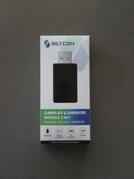Siltcon carplay dongle doos voorkant (GPSExperts.nl test)