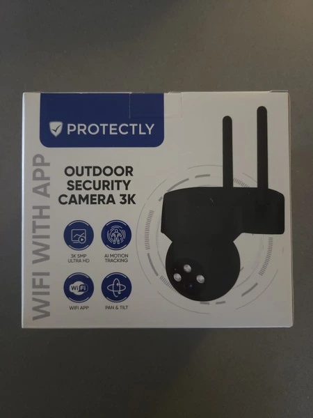 Protectly 3K HD 5MP beveiligingscamera voor buiten doos (GPSExperts.nl test)